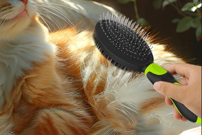 2 Pack Pet Grooming Brush Set Deshedding Double Sided Comb Massage Brush-Green V1263-JX-7504-1