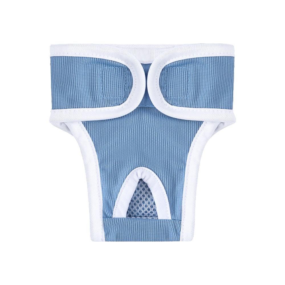 2pcs Dog Diapers Reusable Washable Nappy Wraps Panties for Pets Period Underpants-Blue M V1263-JX-7505-2