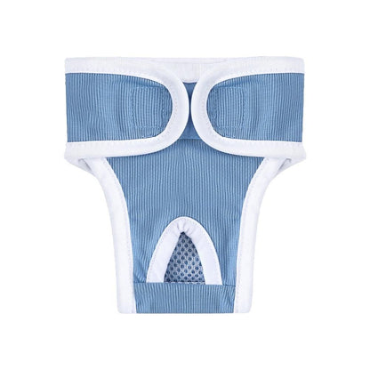 2pcs Dog Diapers Reusable Washable Nappy Wraps Panties for Pets Period Underpants-Blue M V1263-JX-7505-2