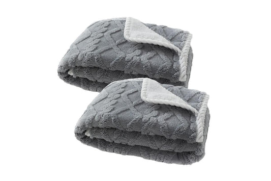 2pcs Pet Blanket for Couch Protection Water Resistance Cats Dogs Blanket for Furniture Protector-Grey M V1263-JX-7507-2