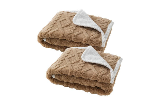 2pcs Pet Blanket for Couch Protection Water Resistance Cats Dogs Blanket for Furniture Protector-Khaki S V1263-JX-7508-1
