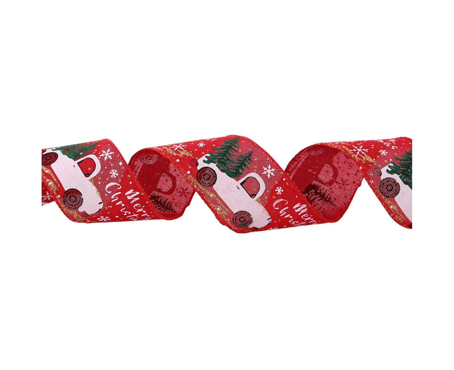 Xmas Tree Ribbon Fine Linen Gift Box-Red 200cm V1263-JX-751