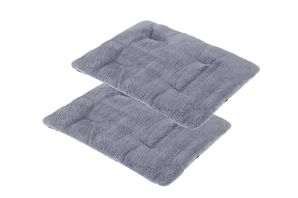 2Pcs Pet Blanket Self-Heating Bed Pad Cat Dog Self-Warming Cushion-Grey M V1263-JX-7510-2