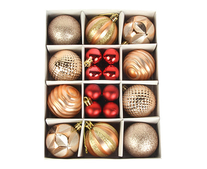 Xmas Tree Pendant Ball Gift Box-Antique Gold+Red V1263-JX-753