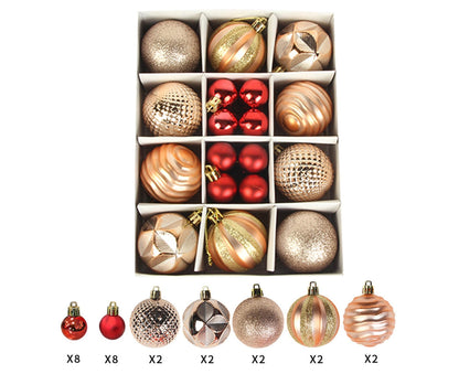Xmas Tree Pendant Ball Gift Box-Antique Gold+Red V1263-JX-753