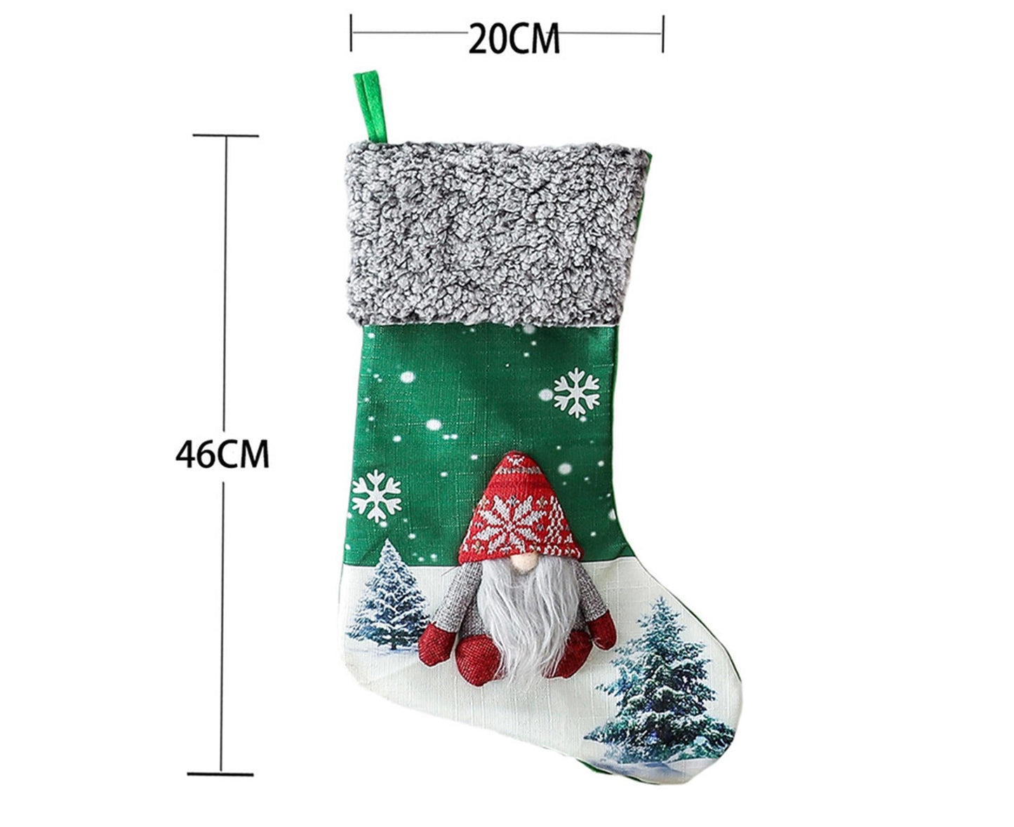 Non Woven Xmas Stocking No Face Dwarf-Green V1263-JX-754
