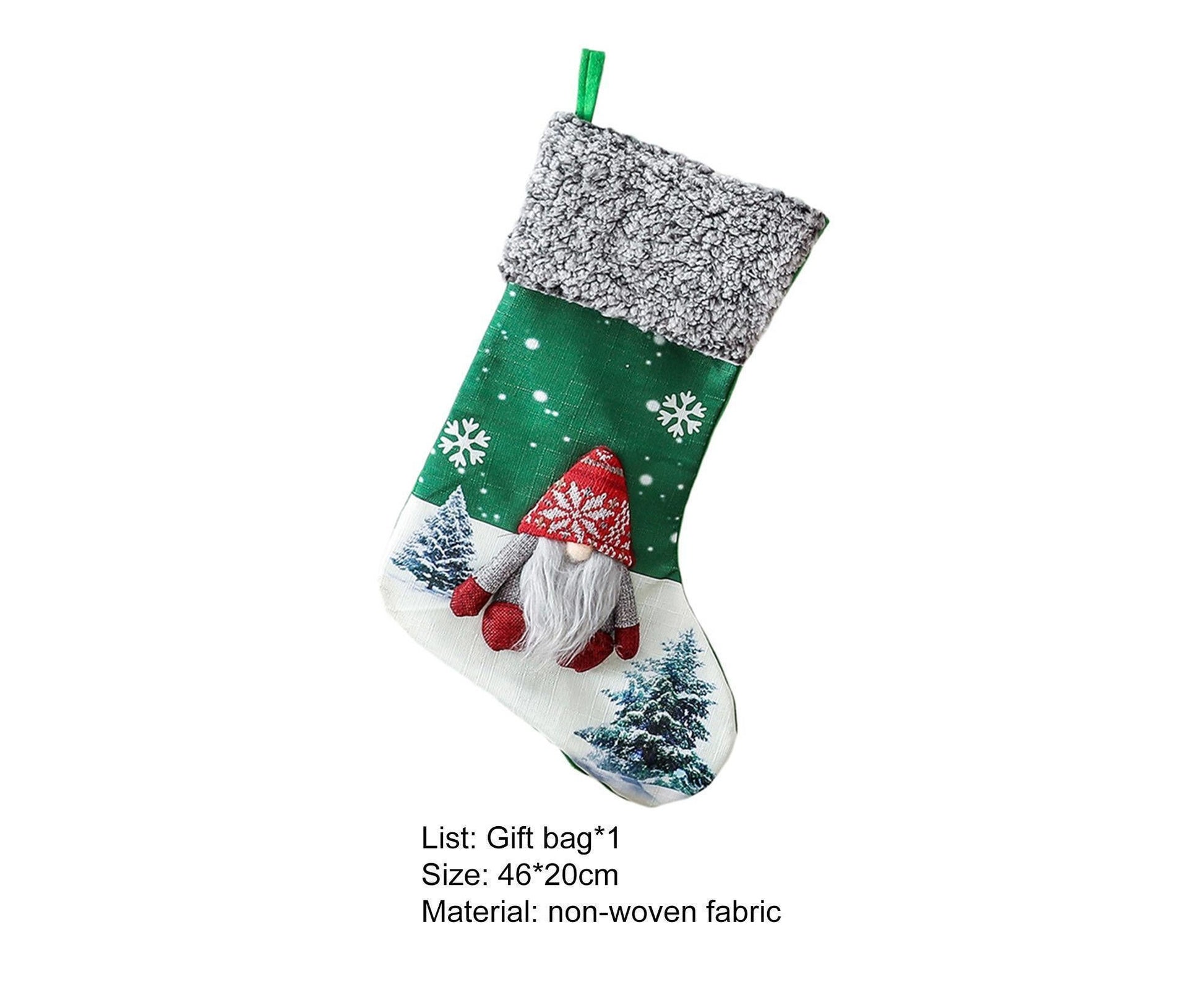 Non Woven Xmas Stocking No Face Dwarf-Green V1263-JX-754