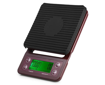 5kg/0.5g Coffee Drip Scale with Timer and Tare Function - Burgundy V1263-JX-757