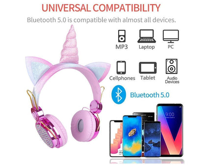 Wireless Headphones - Adjustable Headband - Bluetooth Over On-Ear Headset V1263-JX-76