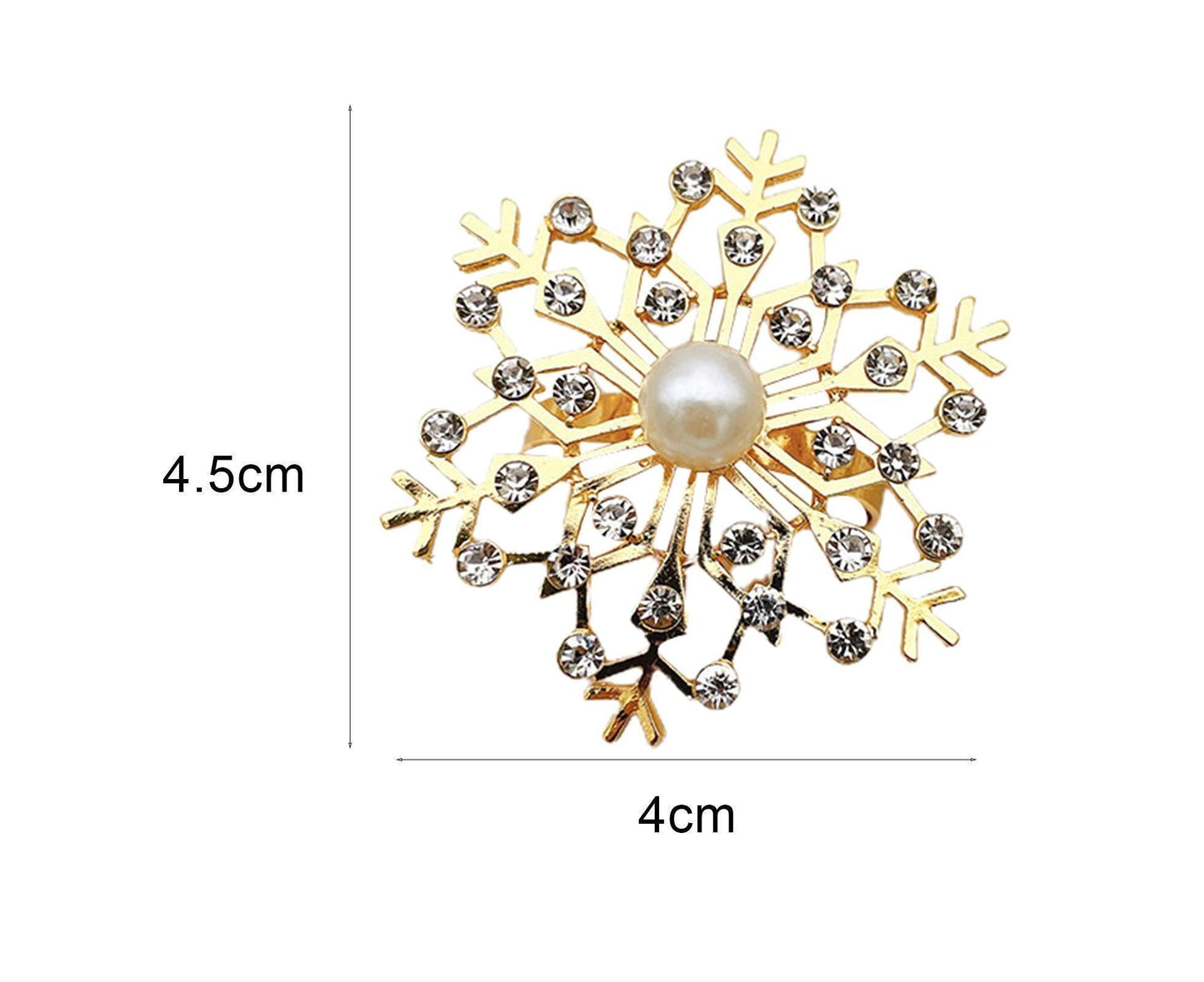 6Pcs Snowflake Napkin Ring Creative Clip-Golden V1263-JX-761