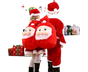 Xmas Candy Bag 3D Santa Velvet-Red V1263-JX-767