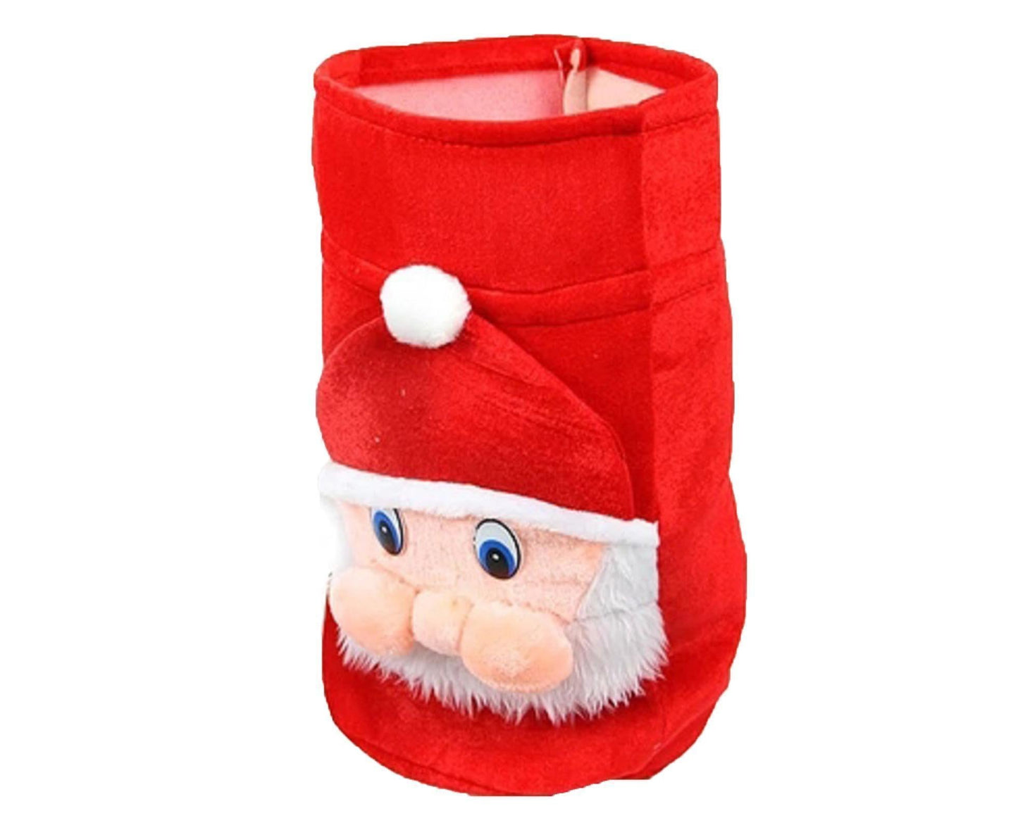 Xmas Candy Bag 3D Santa Velvet-Red V1263-JX-767
