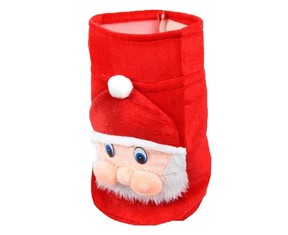 Xmas Candy Bag 3D Santa Velvet-Red V1263-JX-767