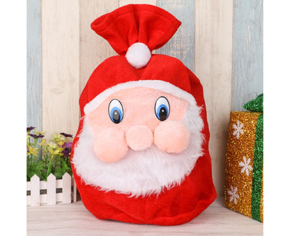 Xmas Candy Bag 3D Santa Velvet-Red V1263-JX-767