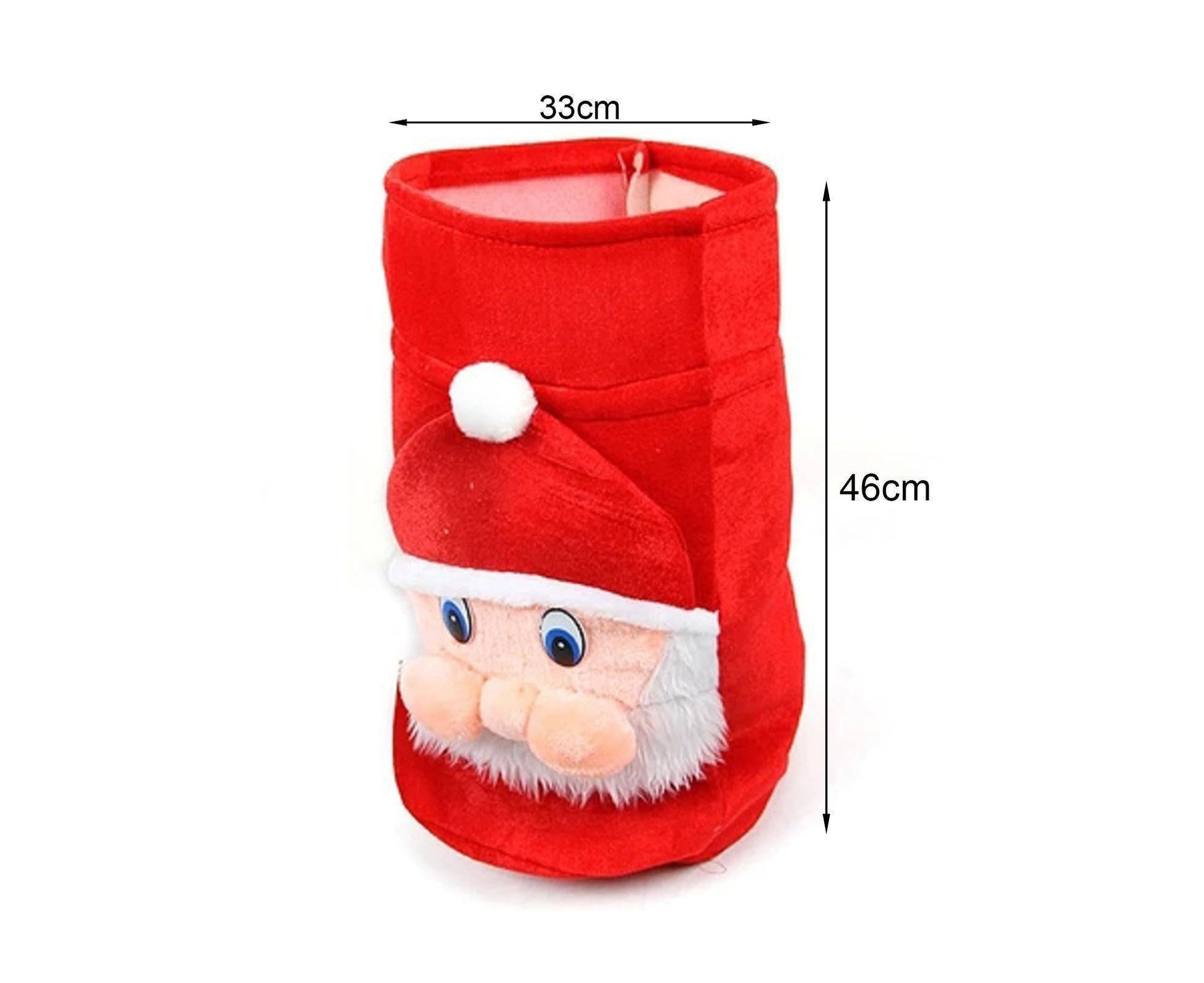 Xmas Candy Bag 3D Santa Velvet-Red V1263-JX-767
