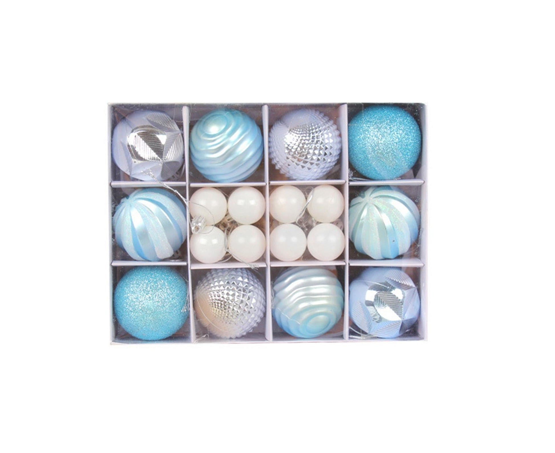 26Pcs Xmas Balls Bright Ornament-Blue V1263-JX-768