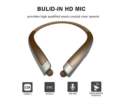 Bluetooth Headphone,Wireless Neckband Headset with Retractable Earbuds V1263-JX-77