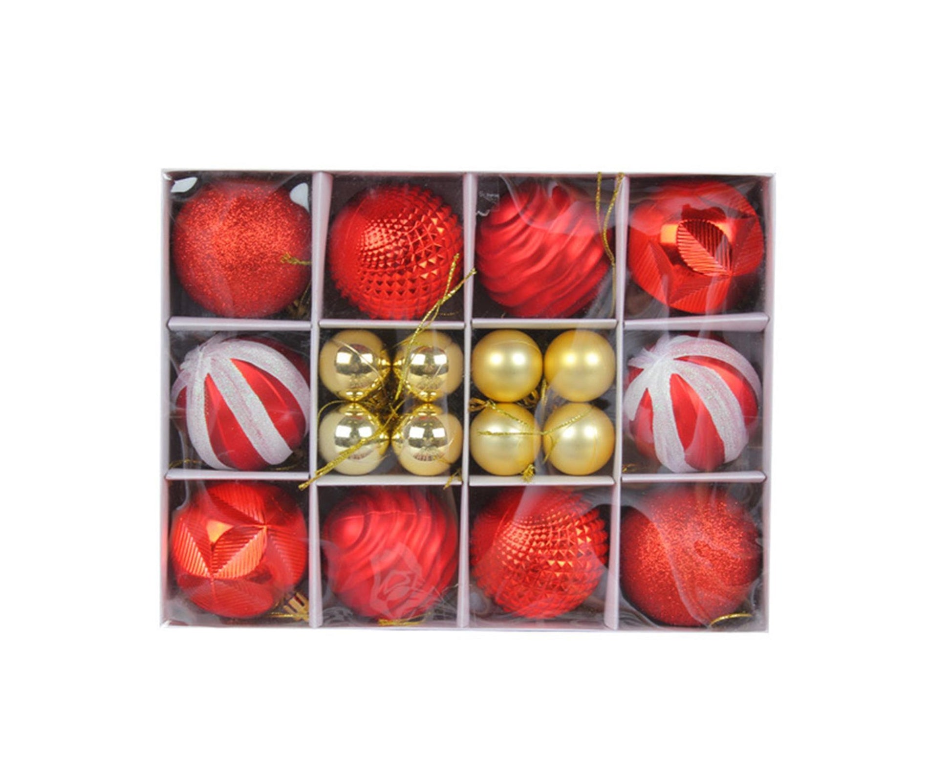 26Pcs Xmas Balls Bright Ornament-Red V1263-JX-771