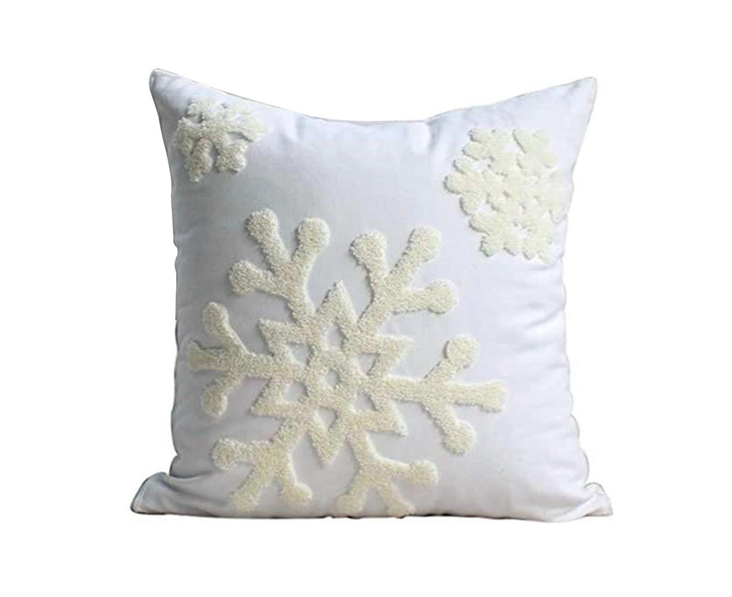 Pillowcase Invisible Zipper Snowflake-Beige V1263-JX-772