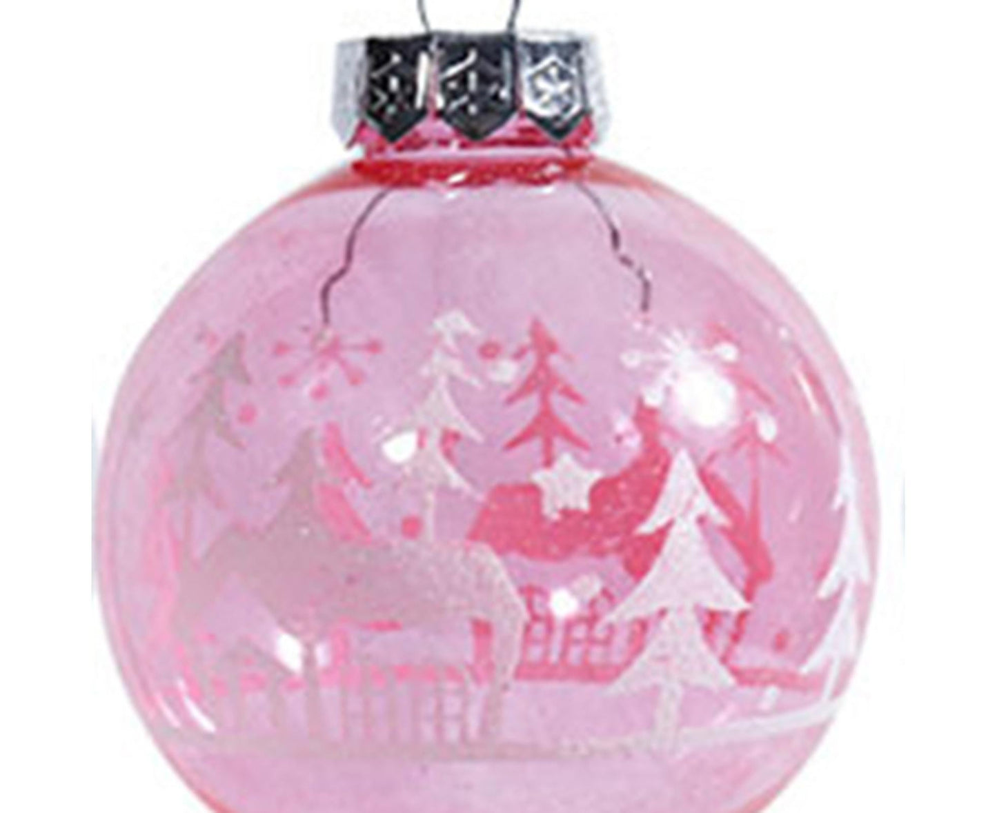12Pcs Xmas Ball Ornament Round Party-Pink 8cm V1263-JX-774