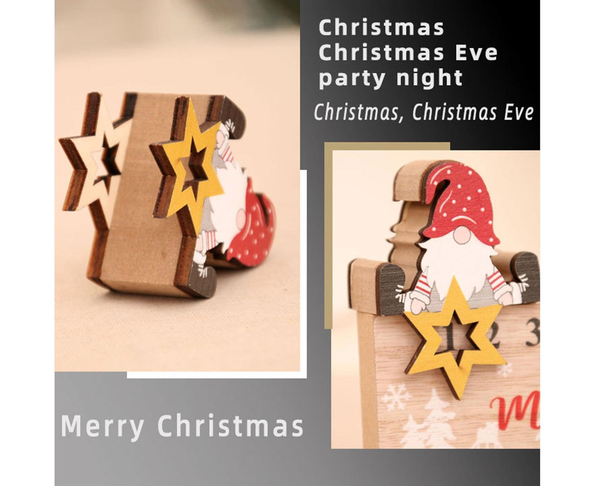 Xmas Wooden Calendar Count Down-A V1263-JX-776