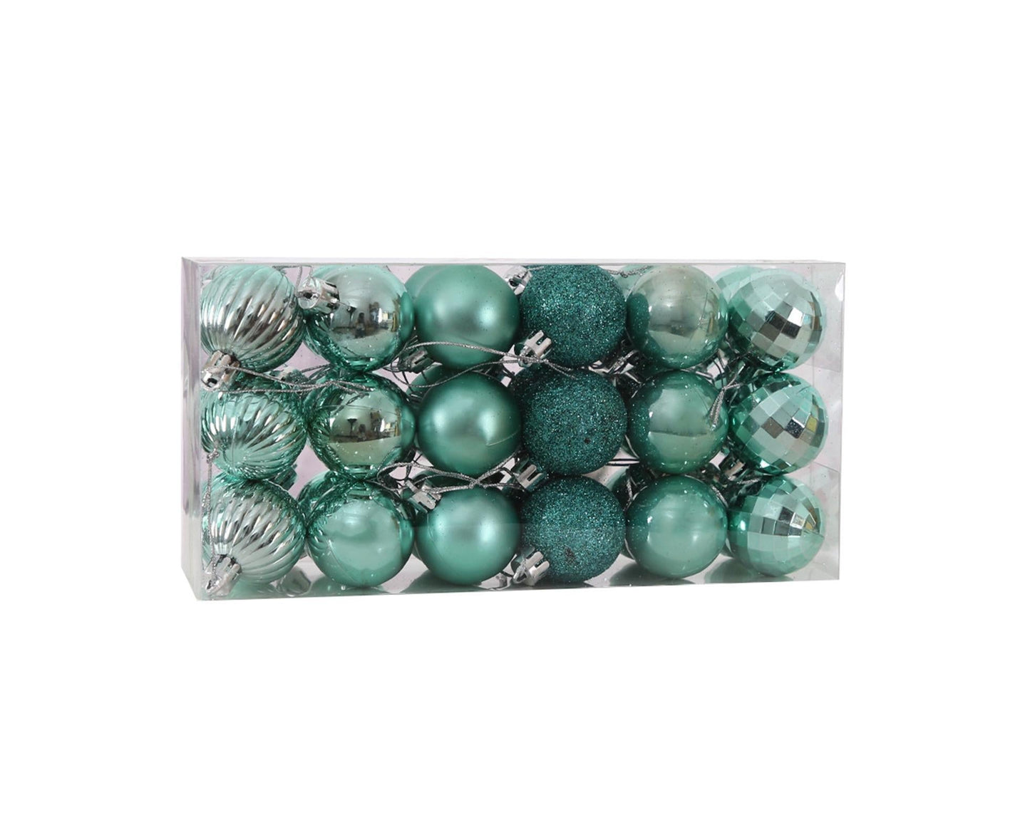 36Pcs Xmas Glitter Ball Decor-Light Green V1263-JX-778