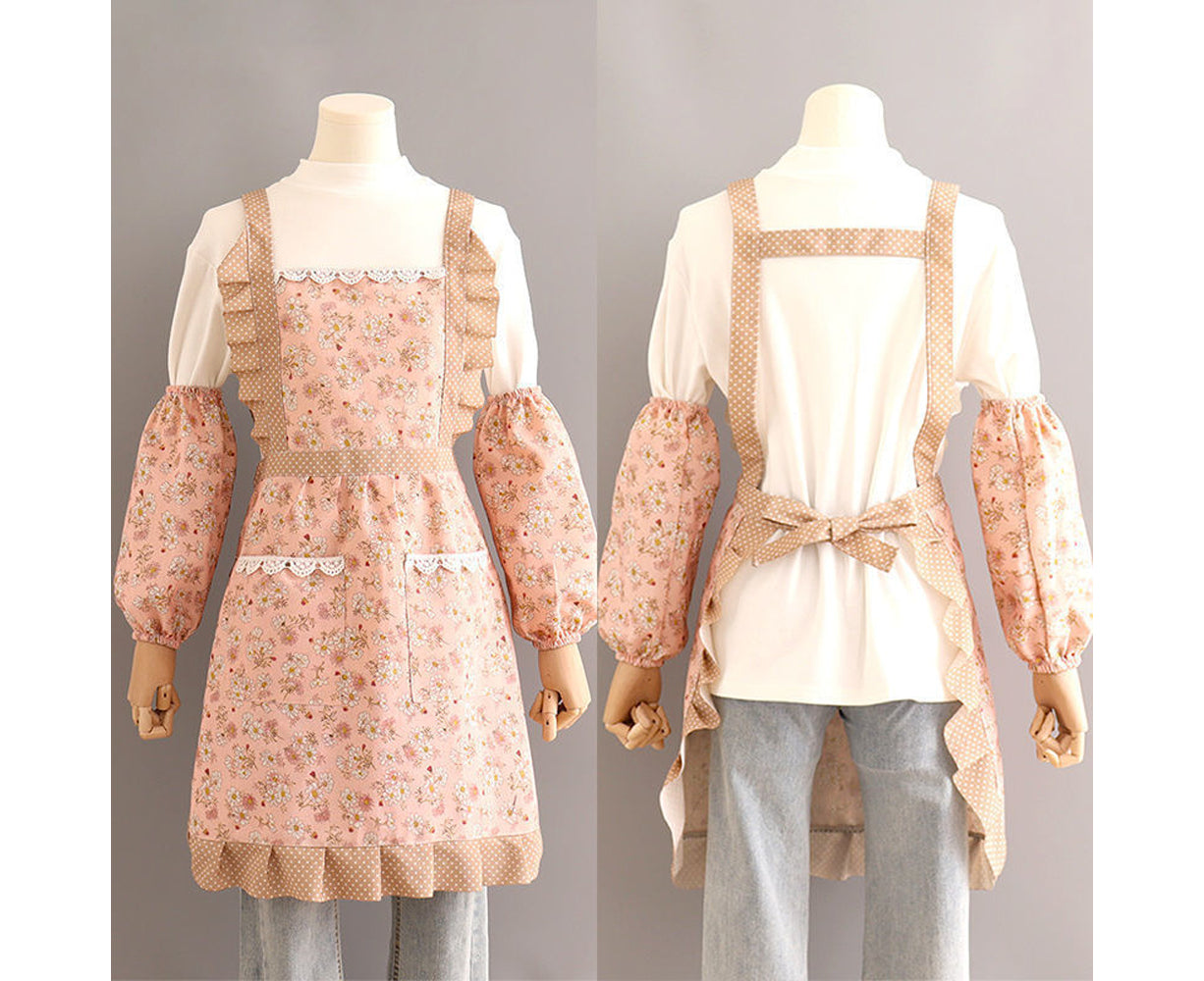 Cooking Apron - Layered Bib - Women's Pocketed V1263-JX-783