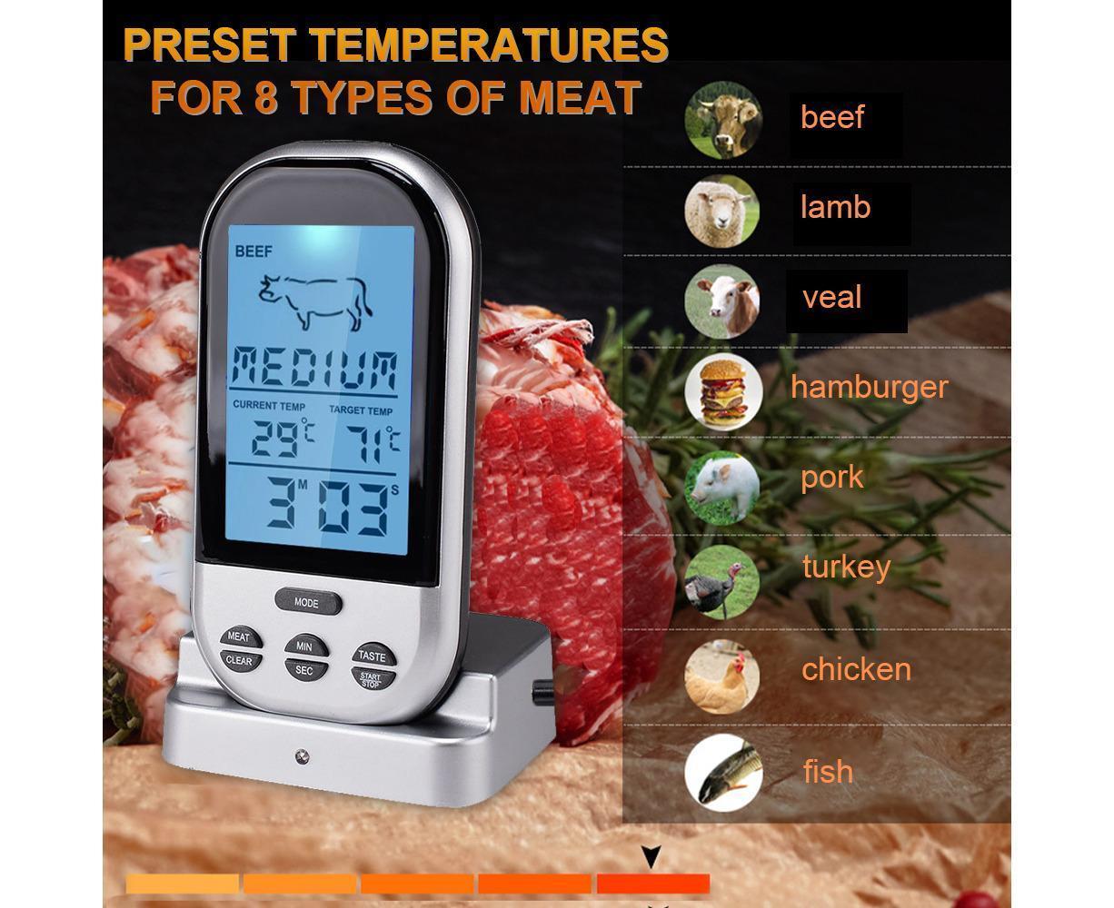 Digital Meat Thermometer - Wireless Remote - Waterproof V1263-JX-784