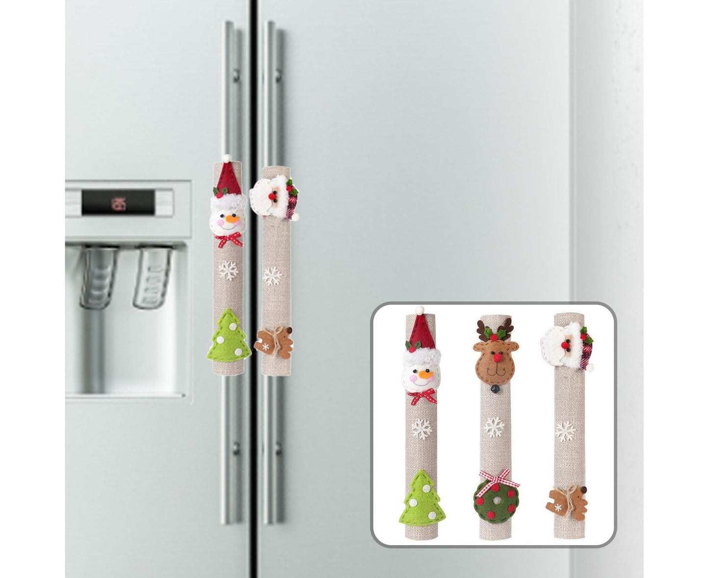 3Pcs Xmas Fridge Handle Covers Protector V1263-JX-789