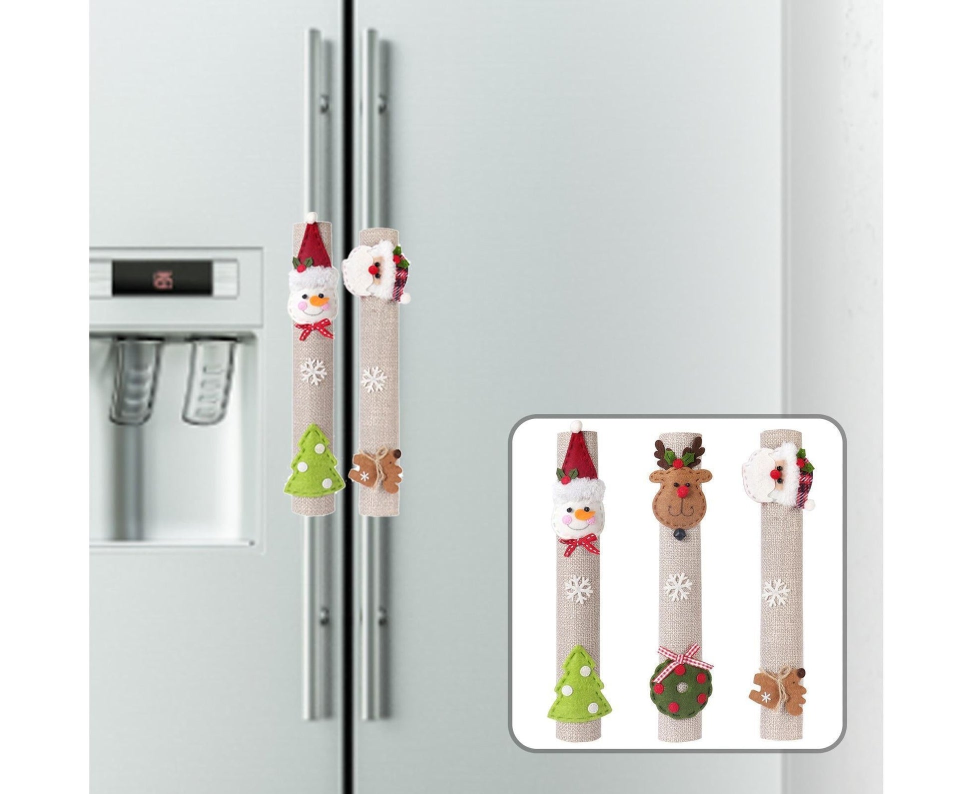 3Pcs Xmas Fridge Handle Covers Protector V1263-JX-789