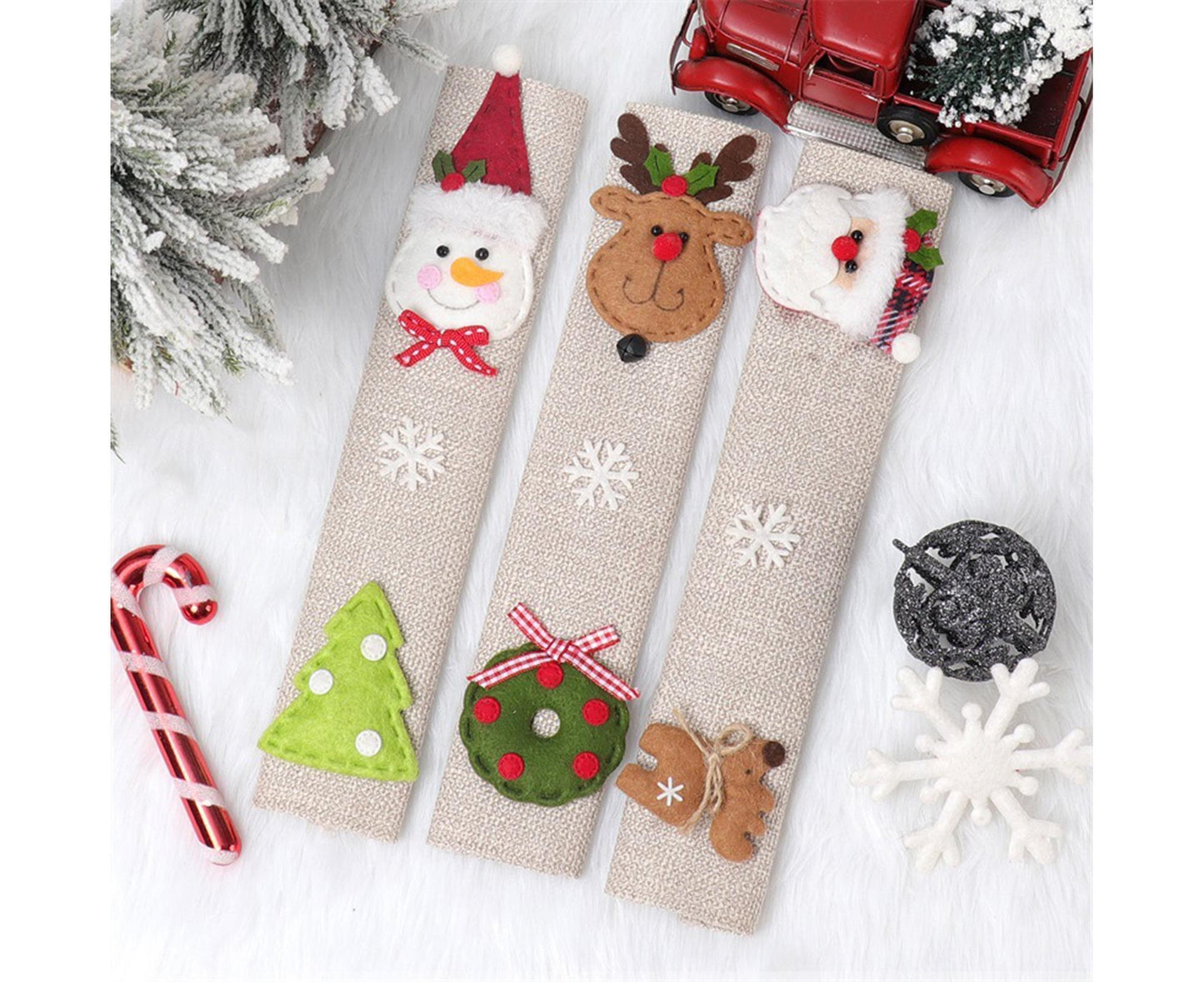 3Pcs Xmas Fridge Handle Covers Protector V1263-JX-789