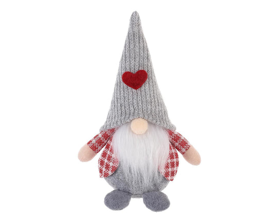 Xmas Faceless Doll Plaid Long Hat-Grey V1263-JX-794