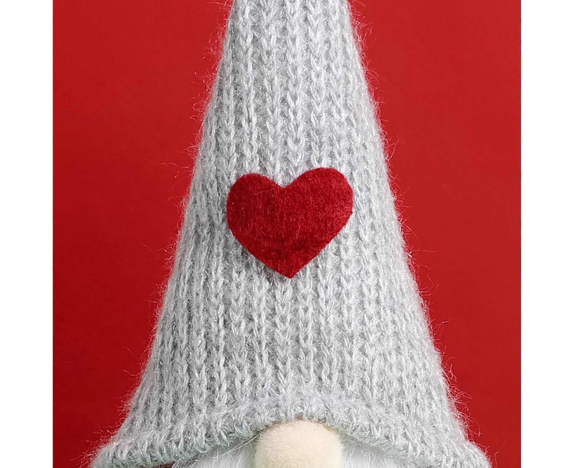 Xmas Faceless Doll Plaid Long Hat-Grey V1263-JX-794