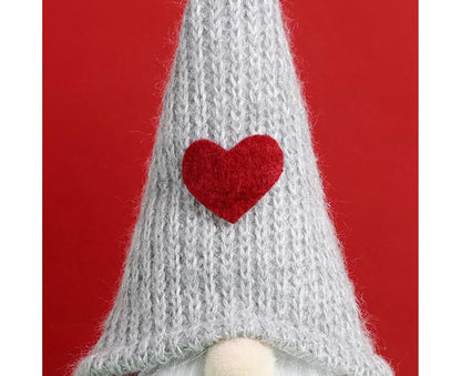 Xmas Faceless Doll Plaid Long Hat-Grey V1263-JX-794