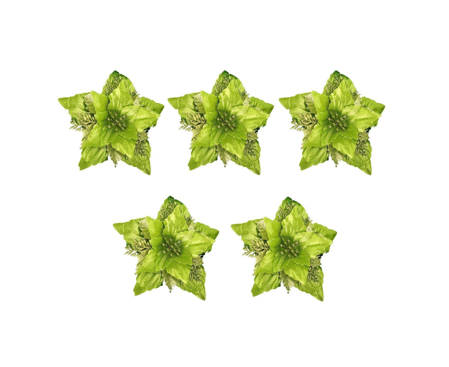 5Pcs Artificial Xmas Flower Leaves-Army Green V1263-JX-795