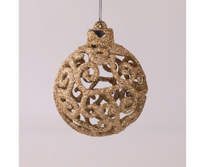 9Pcs Glitter Xmas Balls Pendant-Champaign Gold V1263-JX-796