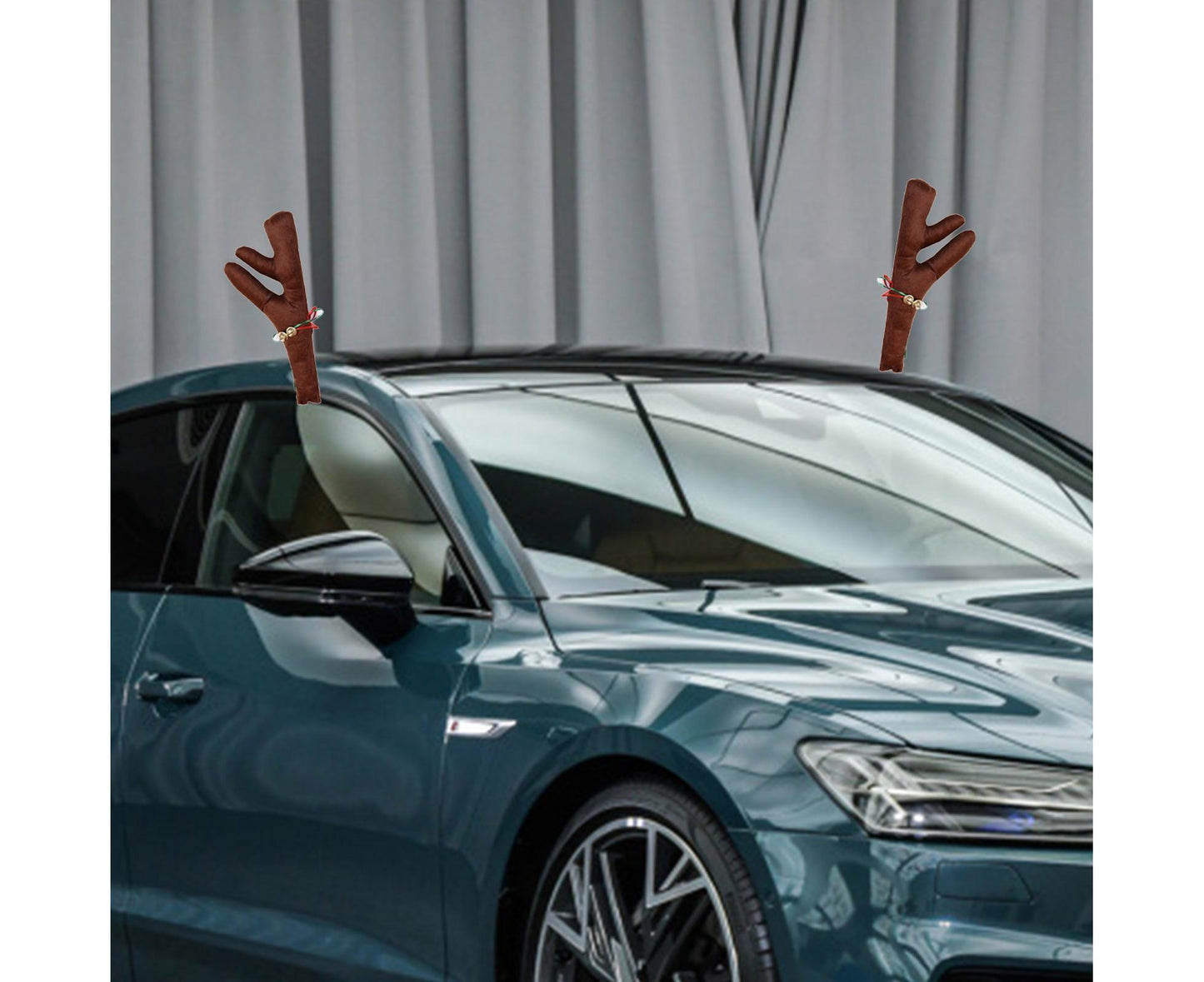 Car Deer Antlers Fabric Decoration-Brown V1263-JX-798