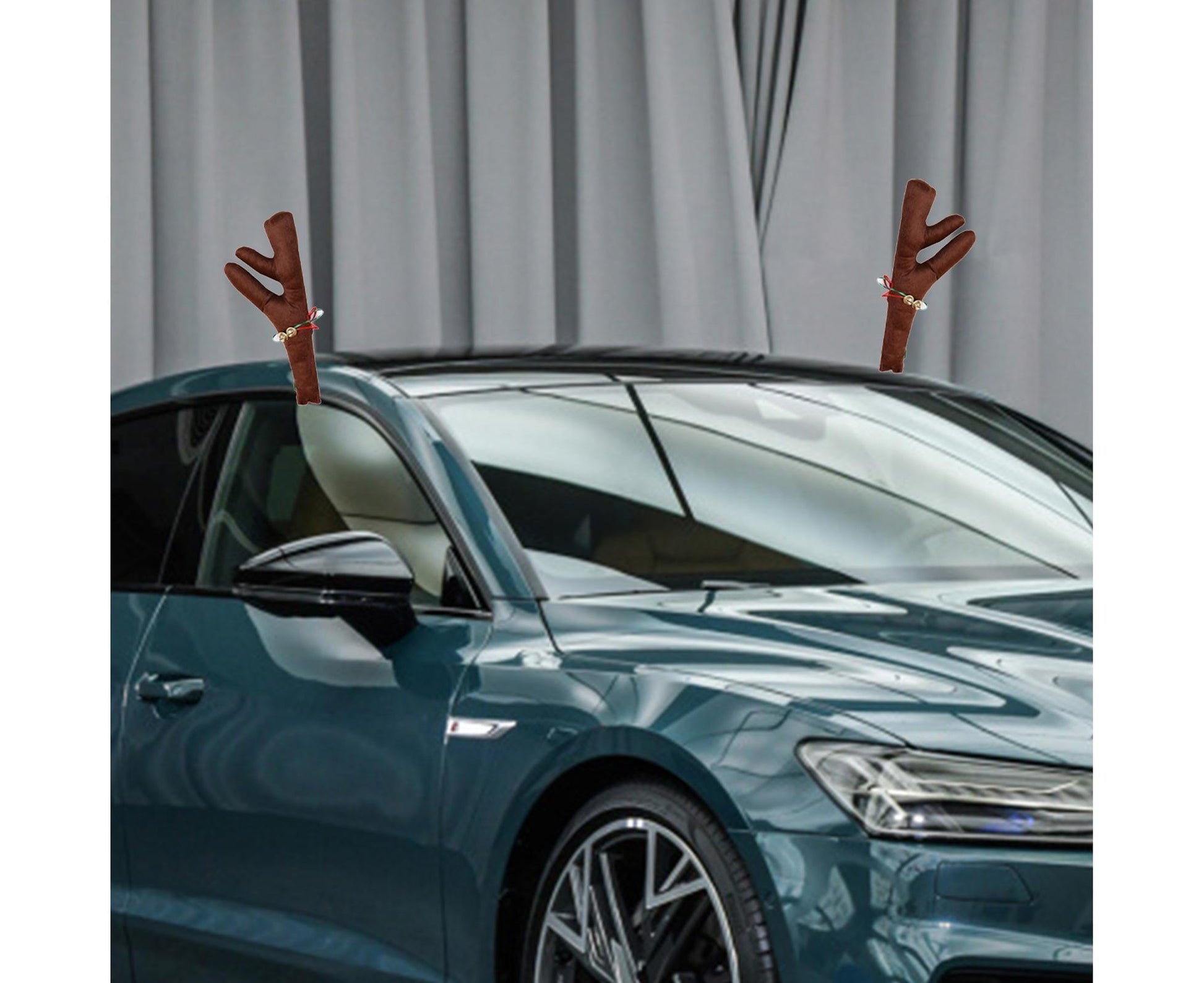 Car Deer Antlers Fabric Decoration-Brown V1263-JX-798