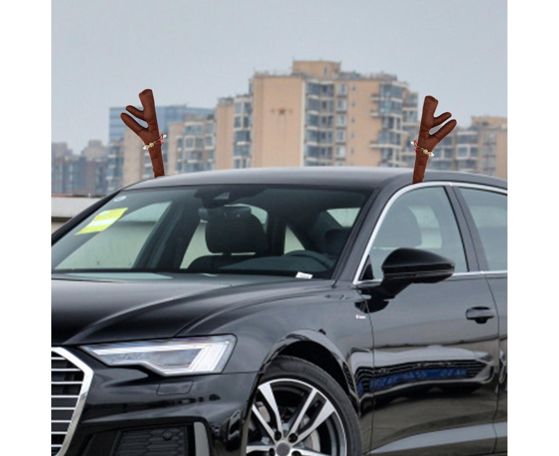 Car Deer Antlers Fabric Decoration-Brown V1263-JX-798