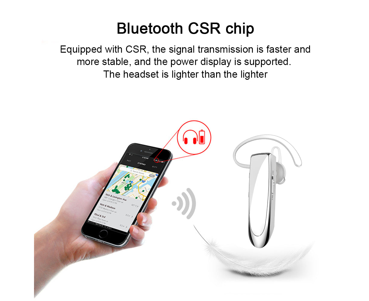Bluetooth Earpiece V4.1 Wireless Handsfree Headset 30Days Standby Time V1263-JX-80