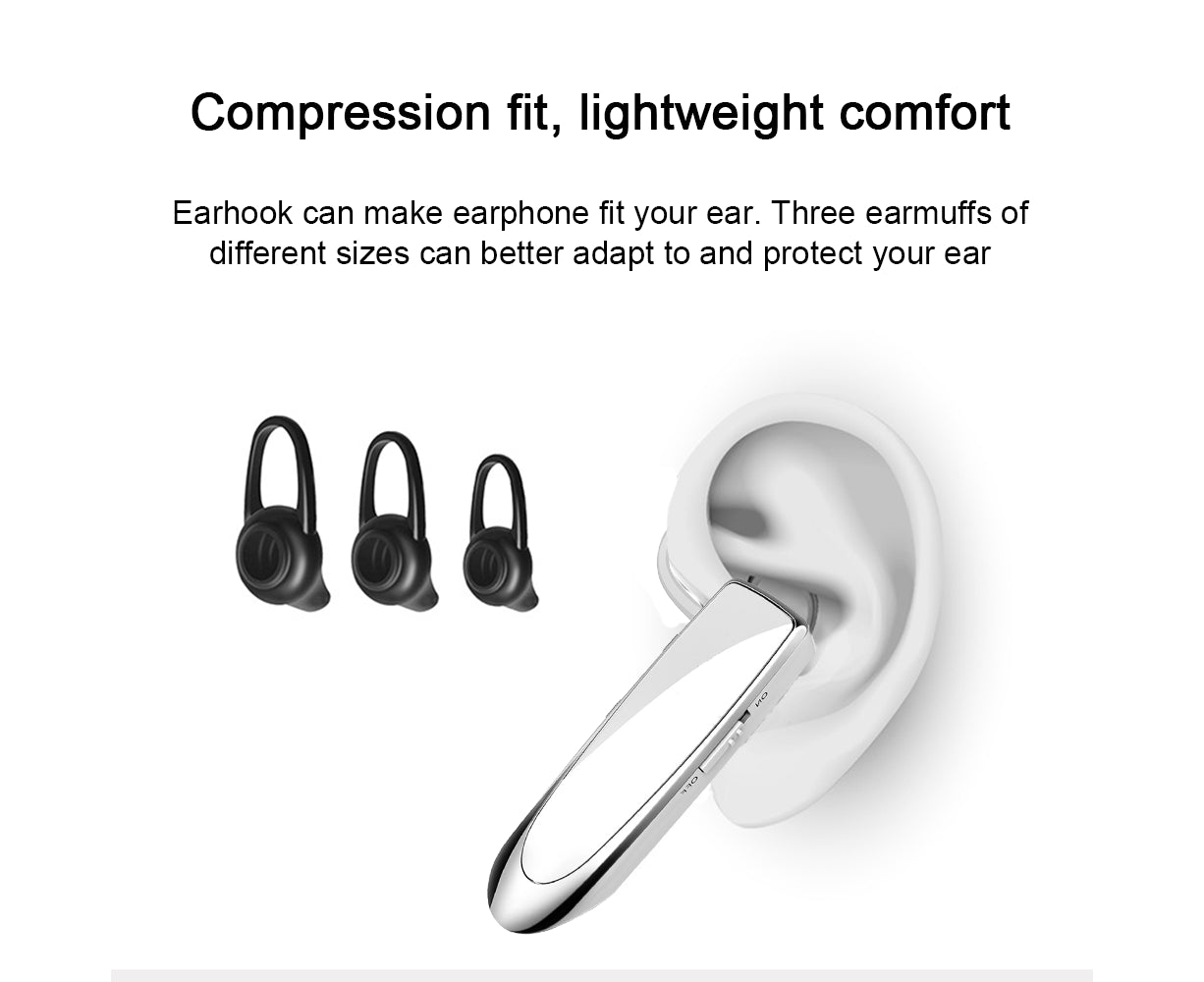 Bluetooth Earpiece V4.1 Wireless Handsfree Headset 30Days Standby Time V1263-JX-80