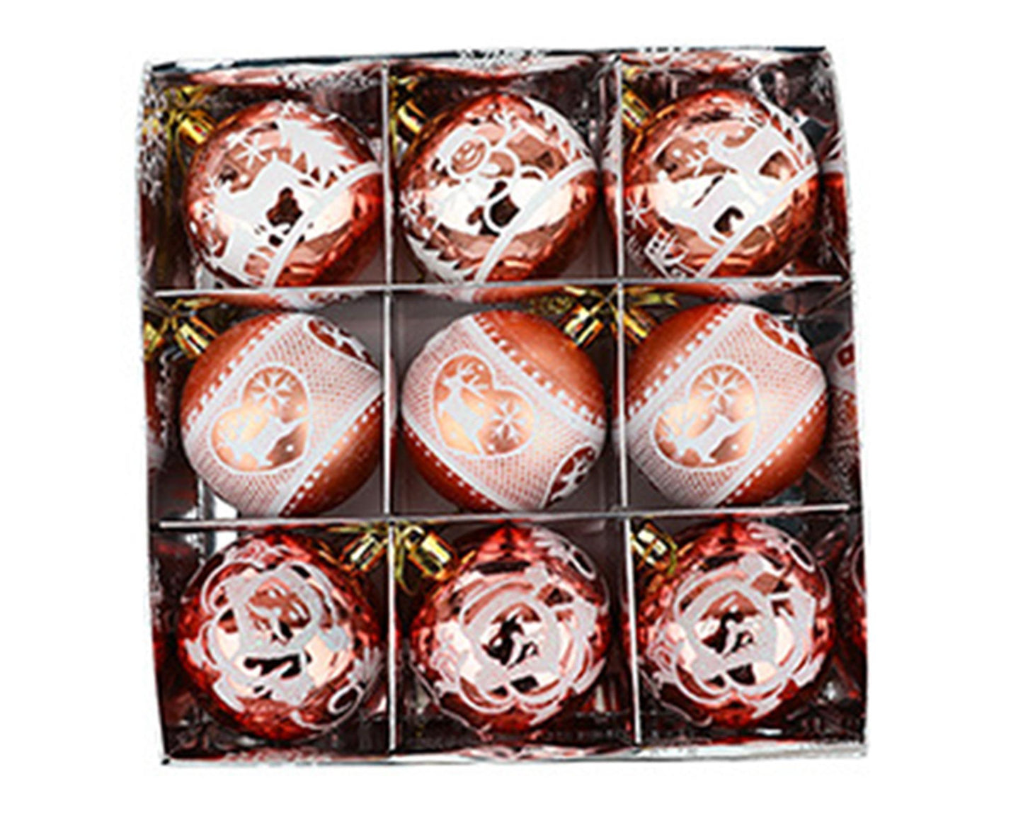 Xmas Ball Pendant Painted Balls-Rose Gold V1263-JX-801