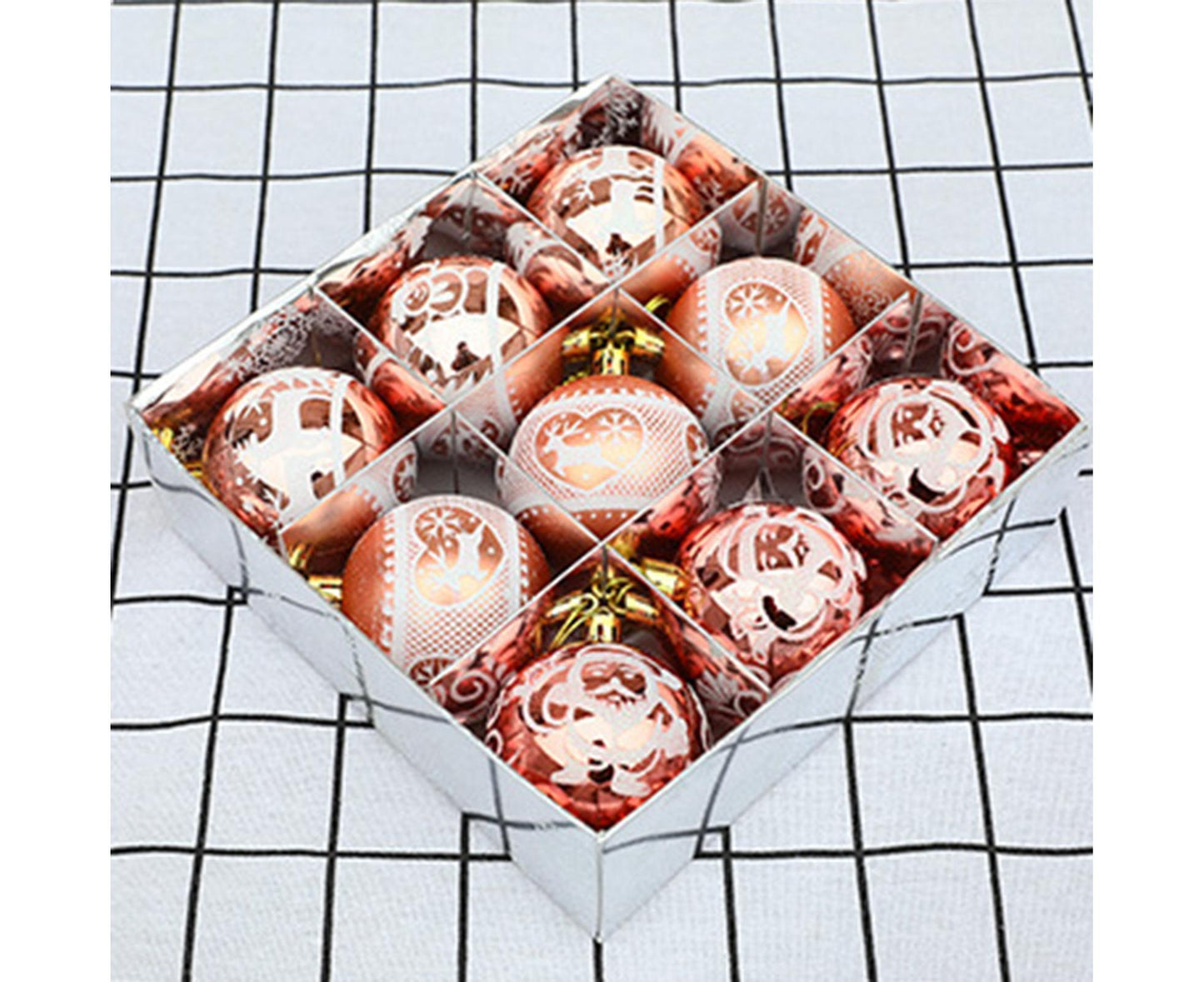 Xmas Ball Pendant Painted Balls-Rose Gold V1263-JX-801