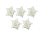 5Pcs Artificial Xmas Flower Leaves-Silver White V1263-JX-802