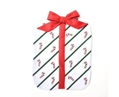 Gift Package Shape Chair Protective Cover Christmas Home Restaurant Decoration-White V1263-JX-807