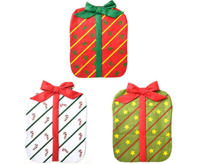 Gift Package Shape Chair Protective Cover Christmas Home Restaurant Decoration-White V1263-JX-807
