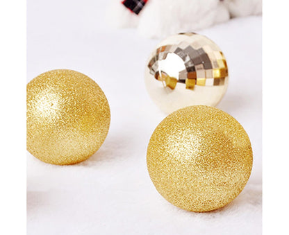 24Pcs Xmas Balls Glitter-Golden 4cm V1263-JX-808