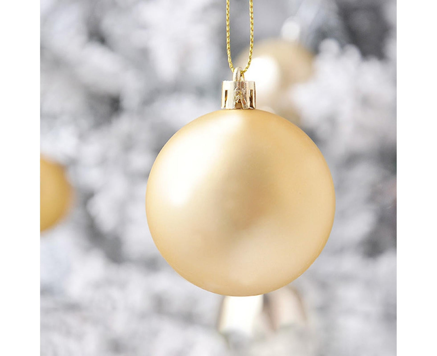 24Pcs Xmas Balls Glitter-Golden 4cm V1263-JX-808