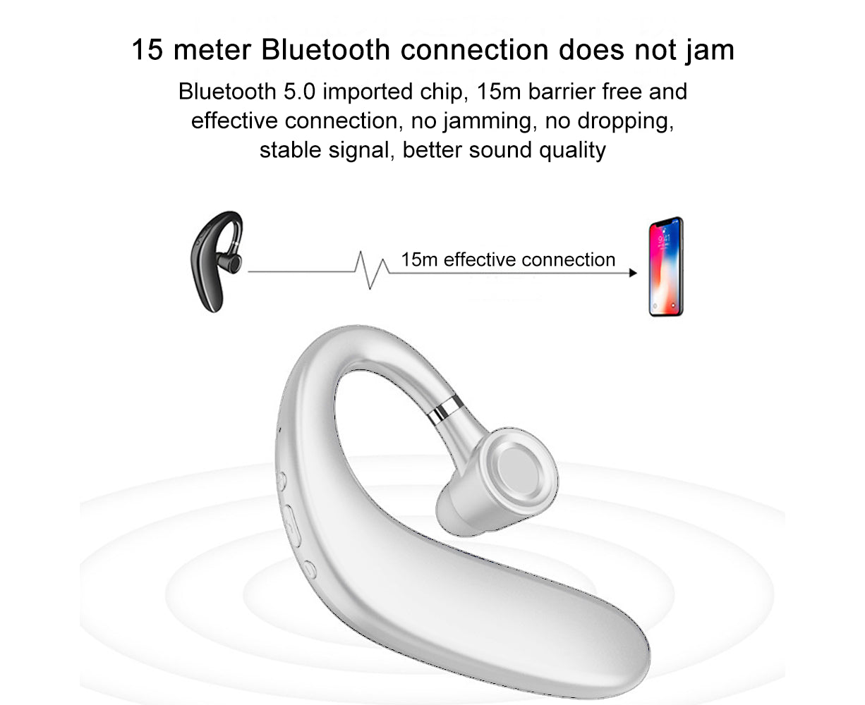 Wireless Bluetooth Earpiece V5.0 35 Hrs Talktime Hands-Free Earphones. V1263-JX-81