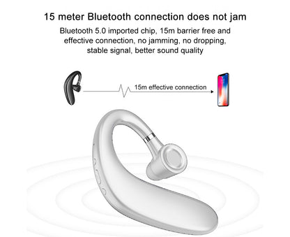 Wireless Bluetooth Earpiece V5.0 35 Hrs Talktime Hands-Free Earphones. V1263-JX-81